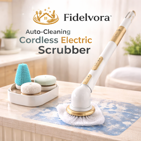 Fidelvora™ Auto-Cleaning Cordless Electric Scrubber
